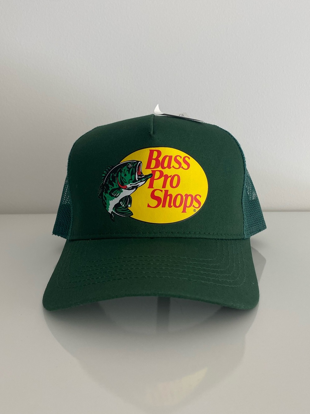Bass Pro Shops Dark Green Mesh Snapback Trucker Hat